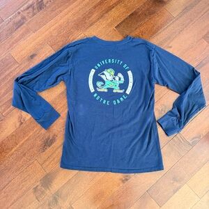 Pro Edge Navy Long Sleeve Notre Dame Leprechaun Graphic Tee Fighting Irish